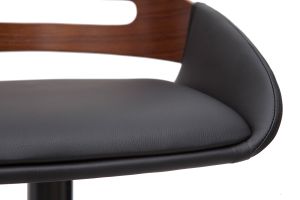 Tabouret de bar relevable design noir et noyer PERNIK