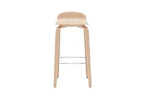 Tabourets de bar scandinaves bois chêne H68 cm (lot de 2) OBRA