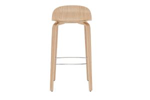 Tabourets de bar scandinaves bois chêne H68 cm (lot de 2) OBRA