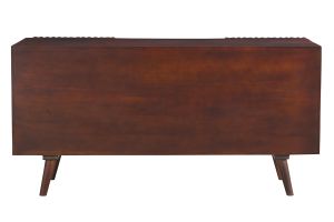 Buffet en manguier massif teinté bois foncé 2 portes coulissantes L140 cm ALBA