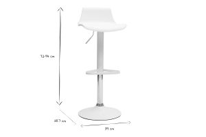 Tabourets de bar design réglables blancs 360° (lot de 2) KRONOS