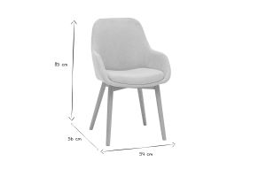 Fauteuils scandinaves en tissu effet velours beige et bois clair massif (lot de 2) HOLO