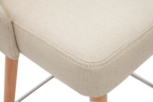 Tabourets de bar scandinaves pivotants 360° en tissu beige et bois hêtre massif H65 cm (lot de 2) HASTA