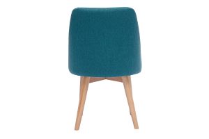 Chaises scandinaves en tissu bleu canard et bois clair (lot de 2) HIGGINS