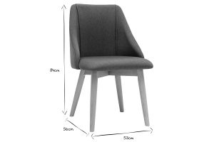 Chaises scandinaves en tissu bleu canard et bois clair (lot de 2) HIGGINS