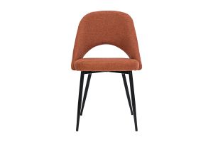 Chaises vintage en tissu effet velours texturé terre brûlée et métal noir (lot de 2) COSETTE