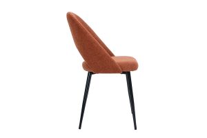 Chaises vintage en tissu effet velours texturé terre brûlée et métal noir (lot de 2) COSETTE