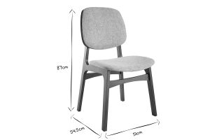 Chaises vintage en tissu gris clair et bois foncé (lot de 2) SOQUETTE