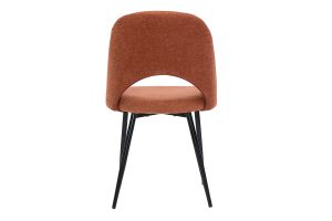 Chaises vintage en tissu effet velours texturé terre brûlée et métal noir (lot de 2) COSETTE