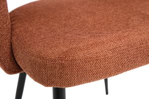 Chaises vintage en tissu effet velours texturé terre brûlée et métal noir (lot de 2) COSETTE