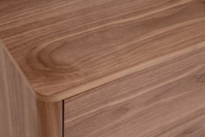 Buffet en bois foncé noyer 2 portes 3 tiroirs 180 cm BENJA