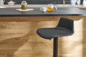 Tabourets de bar design réglables noirs 360° (lot de 2) KRONOS