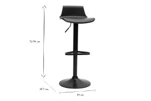 Tabourets de bar design réglables noirs 360° (lot de 2) KRONOS