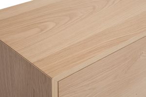 Meuble TV scandinave bois clair chêne 2 portes 2 tiroirs L180cm SID