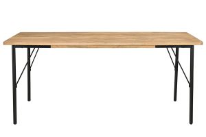 Table à manger rectangulaire en bois manguier massif et métal noir L180 cm JUDE
