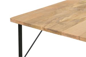 Table à manger rectangulaire en bois manguier massif et métal noir L180 cm JUDE