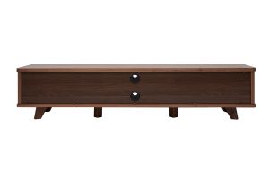 Meuble TV vintage bois foncé noyer 2 portes L180 cm FIFTIES