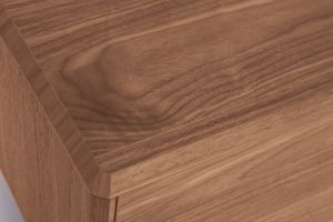 Meuble TV en bois foncé noyer 1 porte 2 tiroirs L180 cm SUVA