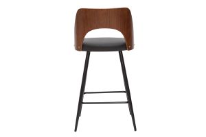 Tabourets de bar design noirs et noyer H66.5 (lot de 2) FALCOM