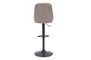 Tabourets de bar design réglables en tissu velours taupe et métal noir 360° (lot de 2) HOLO