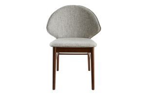 Chaises vintage en tissu gris clair et bois foncé (lot de 2) SPIKE