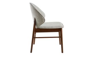 Chaises vintage en tissu gris clair et bois foncé (lot de 2) SPIKE