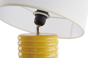 Lampe à poser en céramique émaillée jaune et abat-jour écru H53 cm BERRO