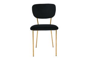 Chaises design en tissu velours noir et métal doré (lot de 2) LEPIDUS