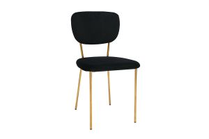 Chaises design en tissu velours noir et métal doré (lot de 2) LEPIDUS