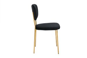 Chaises design en tissu velours noir et métal doré (lot de 2) LEPIDUS