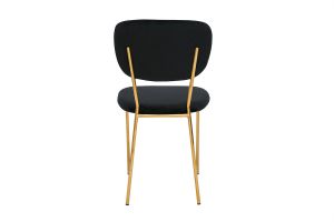 Chaises design en tissu velours noir et métal doré (lot de 2) LEPIDUS