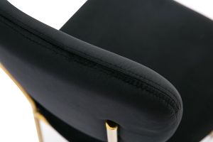 Chaises design en tissu velours noir et métal doré (lot de 2) LEPIDUS