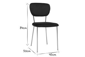 Chaises design en tissu velours noir et métal doré (lot de 2) LEPIDUS