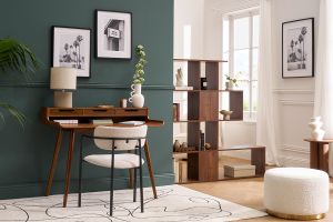 Bibliothèque séparateur design finition bois noyer L139 cm COMO