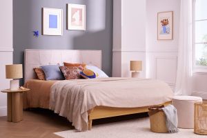 Tête de lit en tissu gris L170 cm SUKA