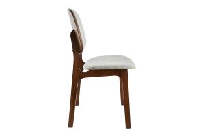 Chaises vintage en tissu gris clair et bois foncé (lot de 2) SOQUETTE