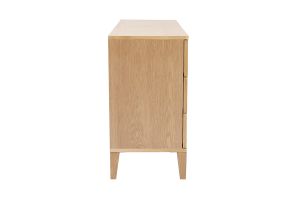 Commode en bois clair chêne 6 tiroirs L120 cm FREDDY