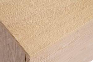 Commode en bois clair chêne 6 tiroirs L120 cm FREDDY