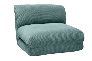 Chauffeuse 1 place convertible en tissu velours côtelé vert céladon SPENCER