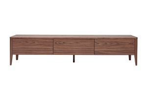 Meuble TV bois foncé noyer 3 tiroirs L180 cm BENJA