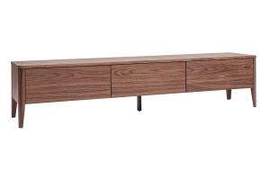 Meuble TV bois foncé noyer 3 tiroirs L180 cm BENJA