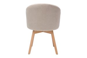 Chaises scandinaves en tissu effet velours beige et bois clair massif (lot de 2) VANITY