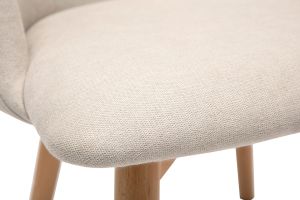 Chaises scandinaves en tissu effet velours beige et bois clair massif (lot de 2) VANITY