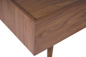 Table basse rectangulaire avec rangements 2 tiroirs finition bois foncé noyer L120 cm SANAA