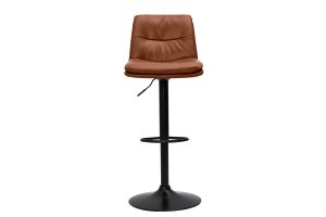 Tabourets de bar réglables marrons et métal noir (lot de 2) ZUCK