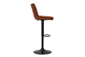 Tabourets de bar réglables marrons et métal noir (lot de 2) ZUCK