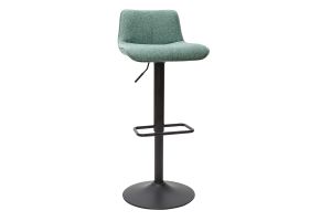 Tabourets de bar réglables en tissu effet velours texturé vert céladon et métal (lot de 2) BOOST