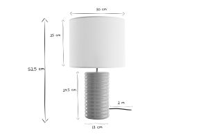Lampe à poser en céramique émaillée taupe et abat-jour écru H53 cm BERRO