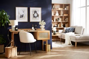 Chaises en tissu effet laine bouclée blanc cassé et métal noir (lot de 2) CELESTE