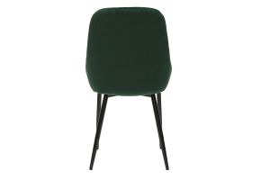 Chaises design en tissu velours vert foncé et métal noir (lot de 2) HOLO